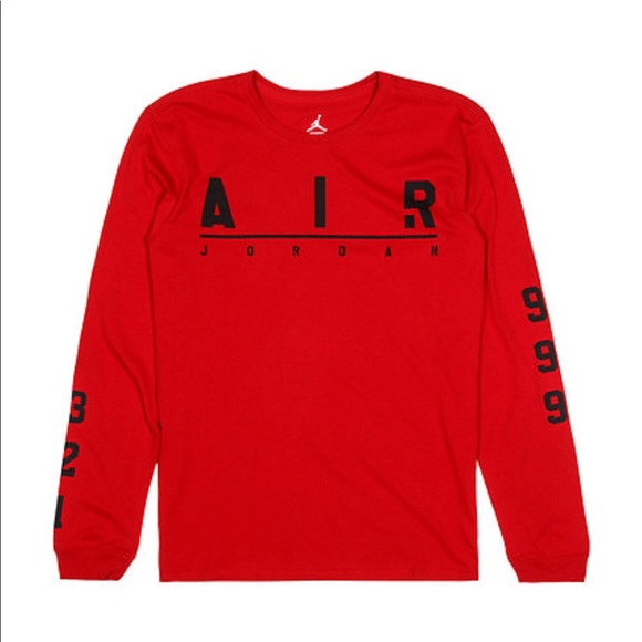 Micheal Jordan Long Sleeve Tee Red Size 